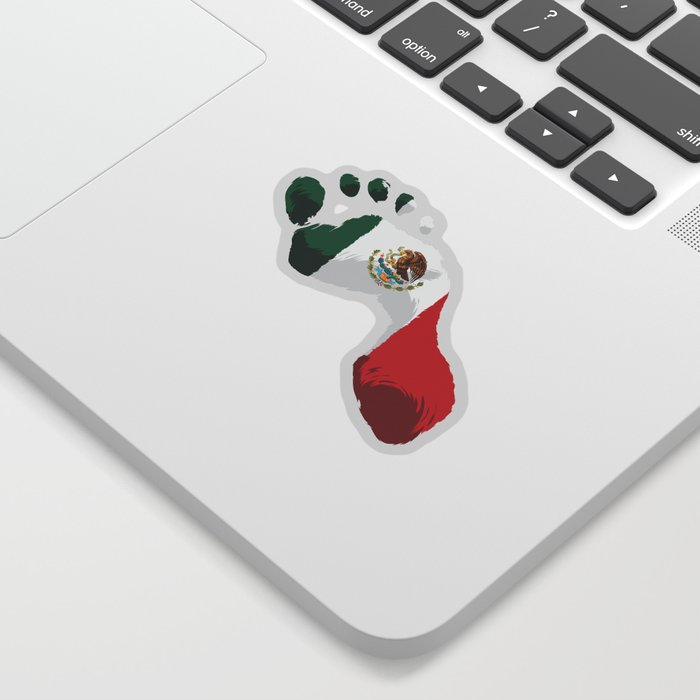 Mexico Flag - Mexican Foot Prints - Hecho En Mexico Sticker by Anziehend